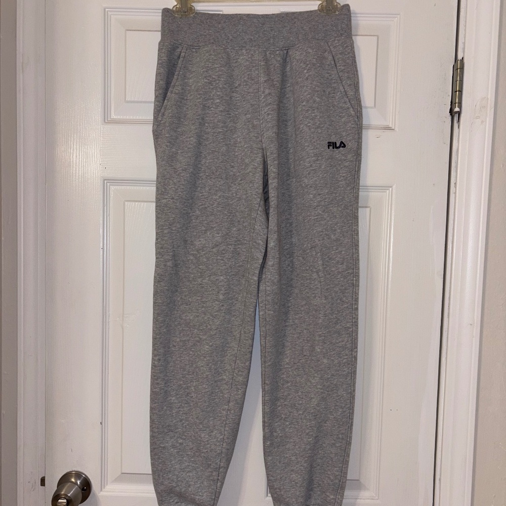 Fila - Grey Fleece-Lined Jogger Sweats
